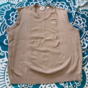 Pebble Beach golf links 1919 cotton pull over sweater vest, extra large oat tan